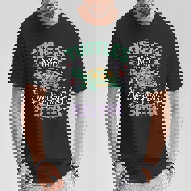 カメがすべてを良くするかわいい陸亀 Tシャツ 面白い贈り物