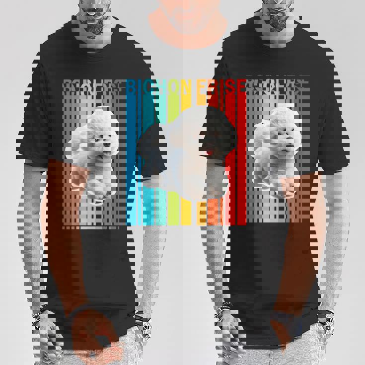 カラフルなビションフリーゼ Tシャツ 面白い贈り物