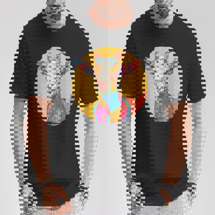 カラフルなヤギ Tシャツ 面白い贈り物