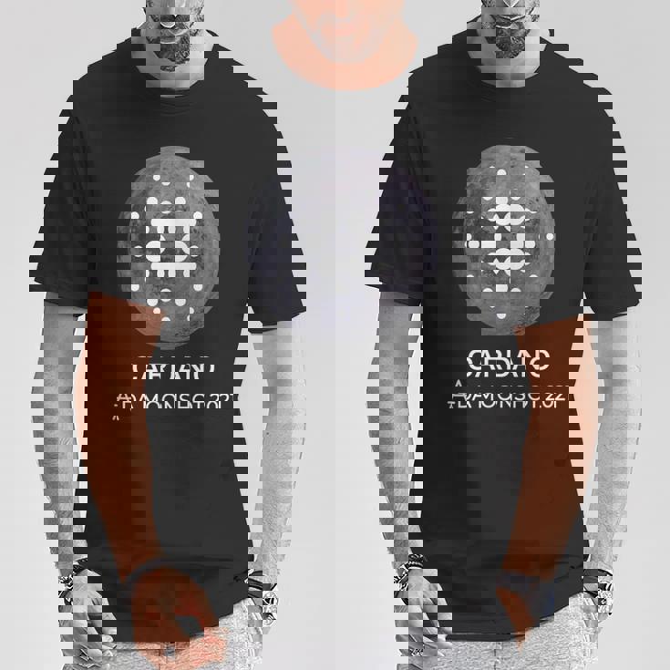 カルダノcardano暗号通貨 月へto The Moon 分散型金融 Defi ブロックチェーン Tシャツ 面白い贈り物