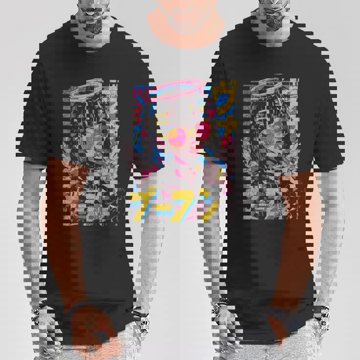 カワイイ ストリートウェア ヒップホップ Hip Hop サイバーパンク エンジェル テックウェア マンガ アニメ Tシャツ 面白い贈り物