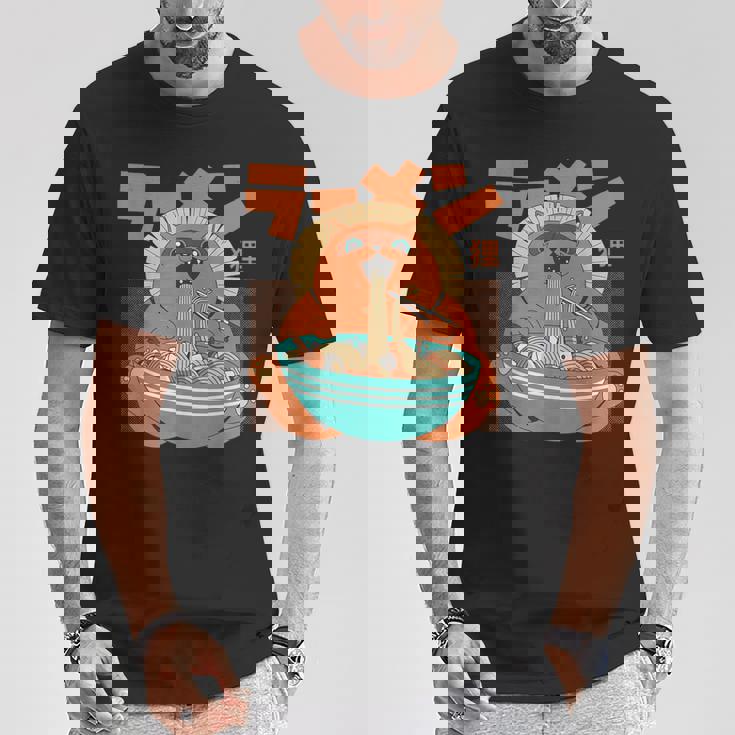 カワイイ ラーメンタヌキ妖怪 オタク アニメ 漫画 Tシャツ 面白い贈り物