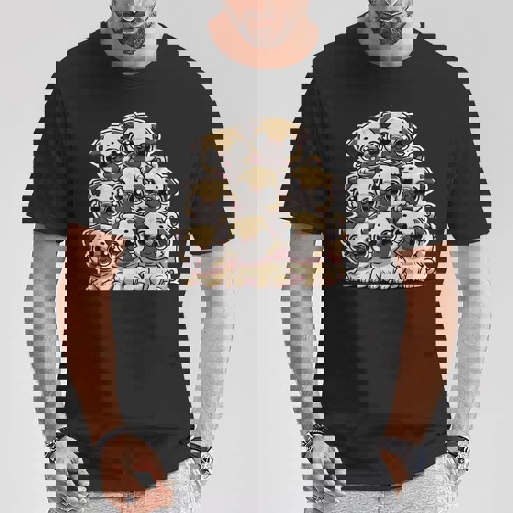 カワイイアニメ パグ 犬 キッズ ガールズ Tシャツ 面白い贈り物