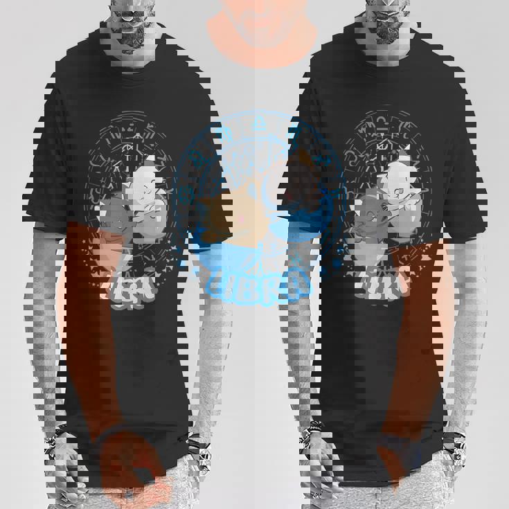 カワイイ猫占星術 星座天秤座 Tシャツ 面白い贈り物