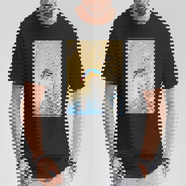 カワセミ 鳥 動物 ヴィンテージ 和 浮世絵 自然 江戸 Tシャツ 面白い贈り物