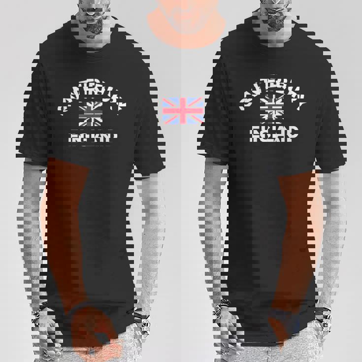 カンタベリー イングランド イギリス イギリス シティ ユニオンジャック フラッグ Tシャツ 面白い贈り物