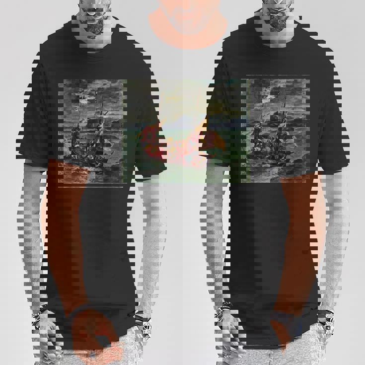 ガリラヤの海のキリスト ユージン・ドラクロワ Tシャツ 面白い贈り物