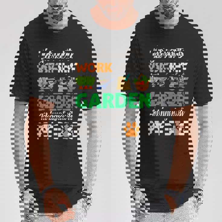 ガーデニング 犬 ペット好き 庭師 庭 ペット ギフト 植物 Tシャツ 面白い贈り物