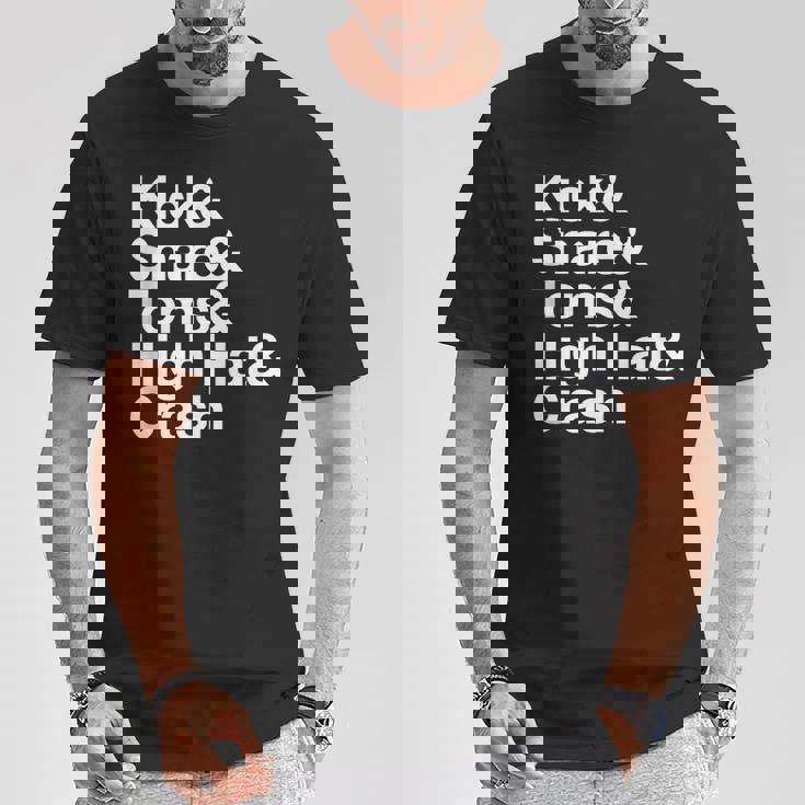 キック&スネア&トムズ&ハイハット&クラッシュドラムセットテキスト Tシャツ 面白い贈り物