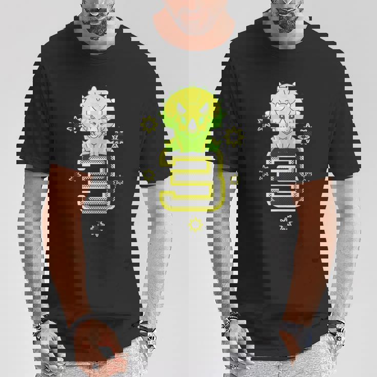 キッズ 3歳 赤ちゃん トリケラトプス 誕生日 恐竜 男の子 女の子 Tシャツ 面白い贈り物