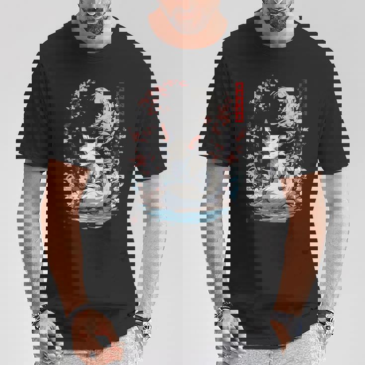 キツネ 妖怪 白狐 幽霊 浮世絵 ヴィンテージ Tシャツ 面白い贈り物