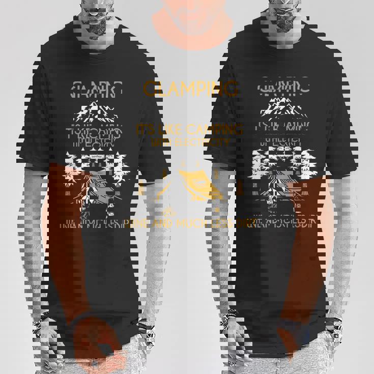 キャンパー ワインキャンプ ネイチャー グランピング キャンプテント Tシャツ 面白い贈り物