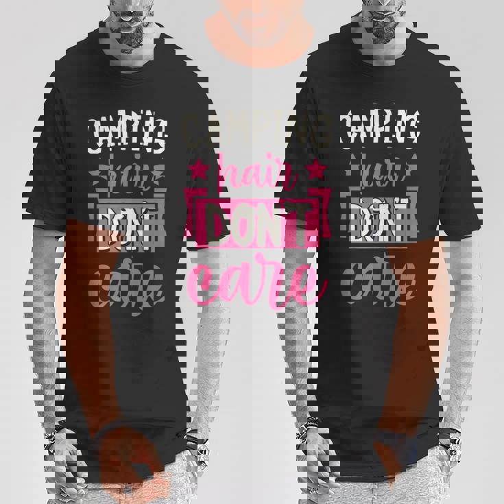 キャンピングヘア Don't Care Tシャツ 面白い贈り物