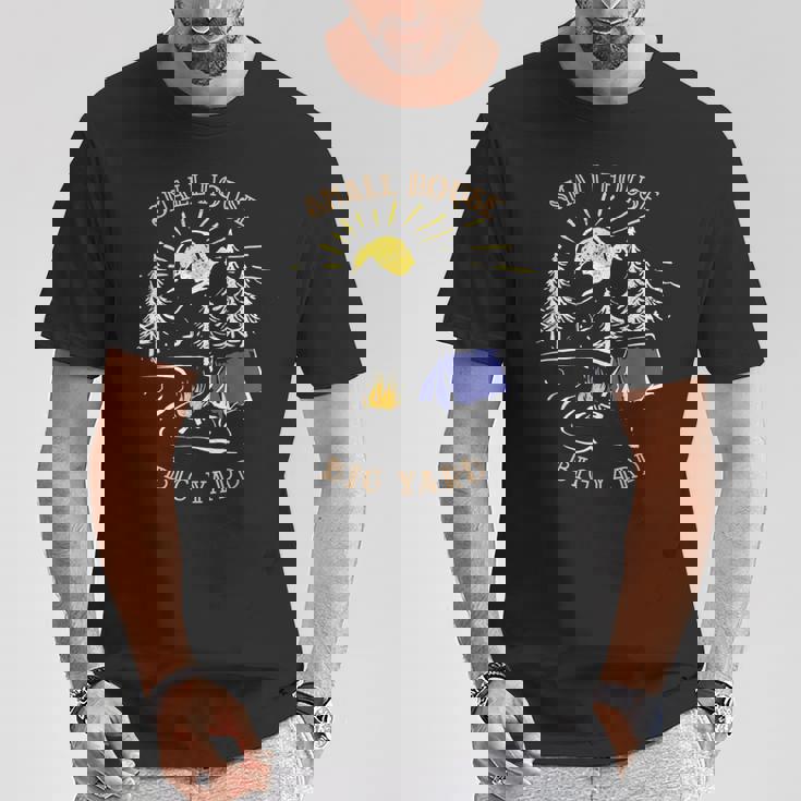 キャンプ スモールハウス ビッグヤード 山岳 キャンプファイヤー テント キャンプ Tシャツ 面白い贈り物