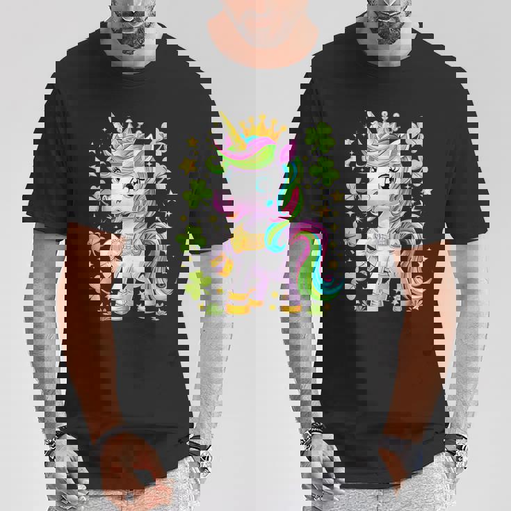 キュート レプリコーン ユニコーン シャムロック 聖パトリックデー ガールズ キッズ Tシャツ 面白い贈り物