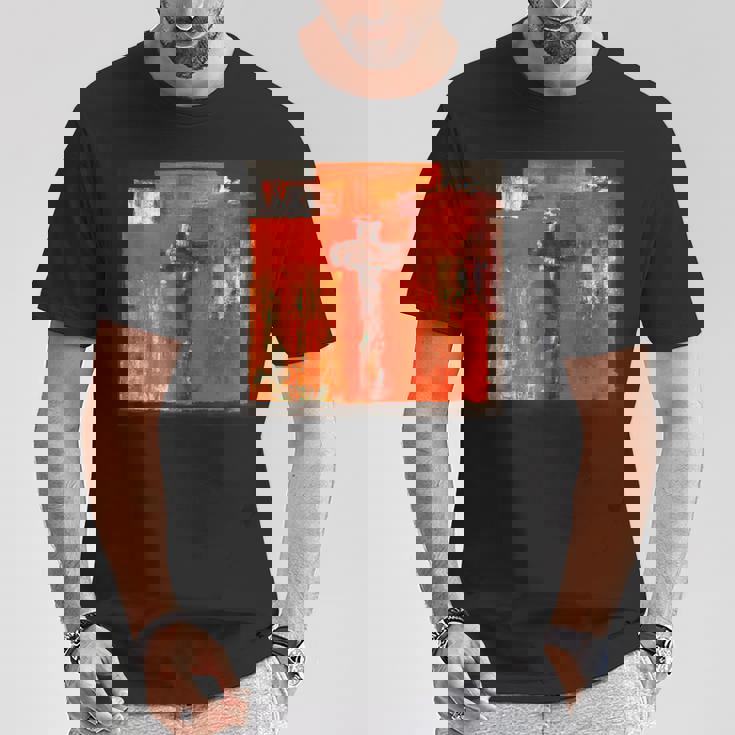 キリスト教のメッセージ イエス 十字架 愛 グラフィティ アート 絵画 Tシャツ 面白い贈り物