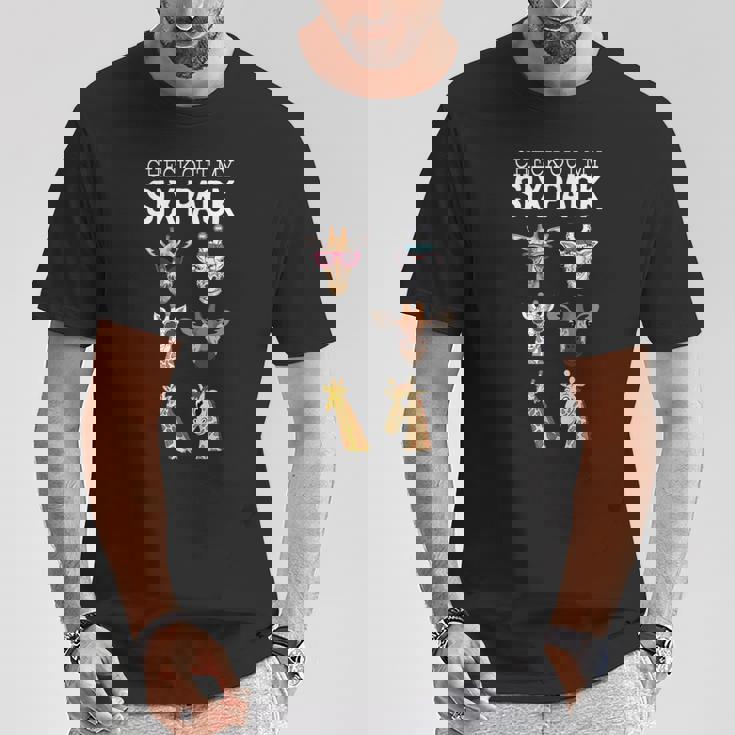 キリン オーナメント キリン グッズ アニマル プリント キリン 6 パック Tシャツ 面白い贈り物