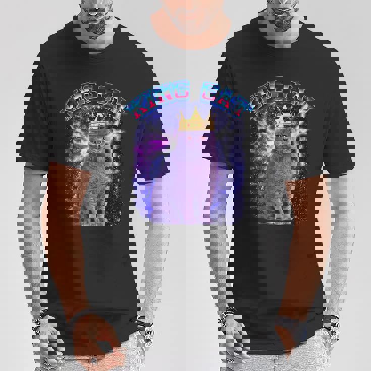 キングキャット ギャラクシーのブリティッシュショートヘア猫 子猫猫 Tシャツ 面白い贈り物