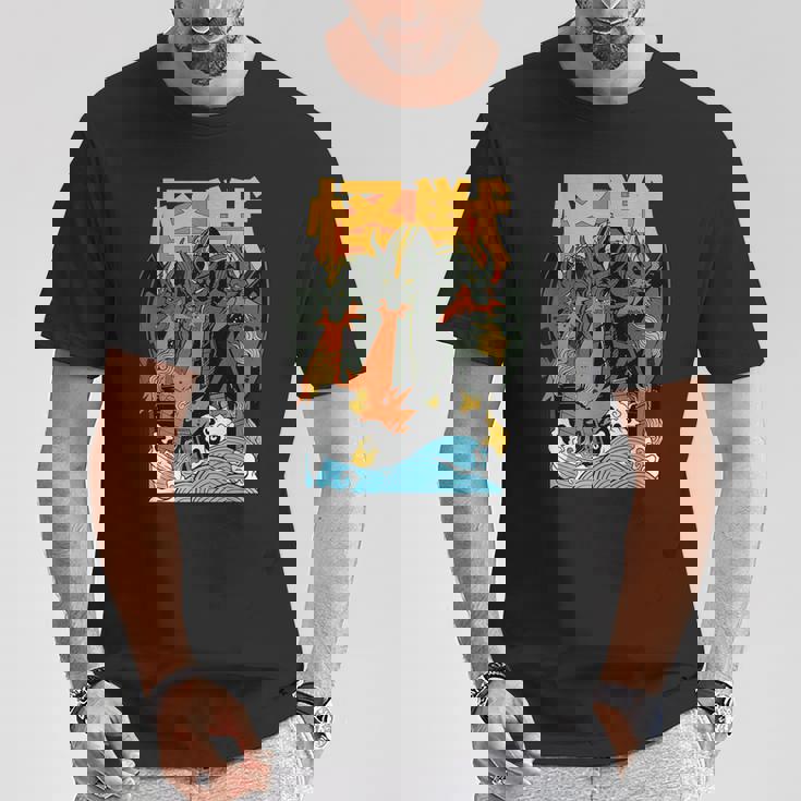 キングギドラ サンセット 和 Tシャツ 面白い贈り物