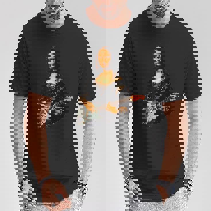 ギター 面白tシャツ モナリザ おもしろ ギタリスト 服 音楽 メンズ キッズ ネタ 服 軽音 楽器 エレキ Tシャツ 面白い贈り物