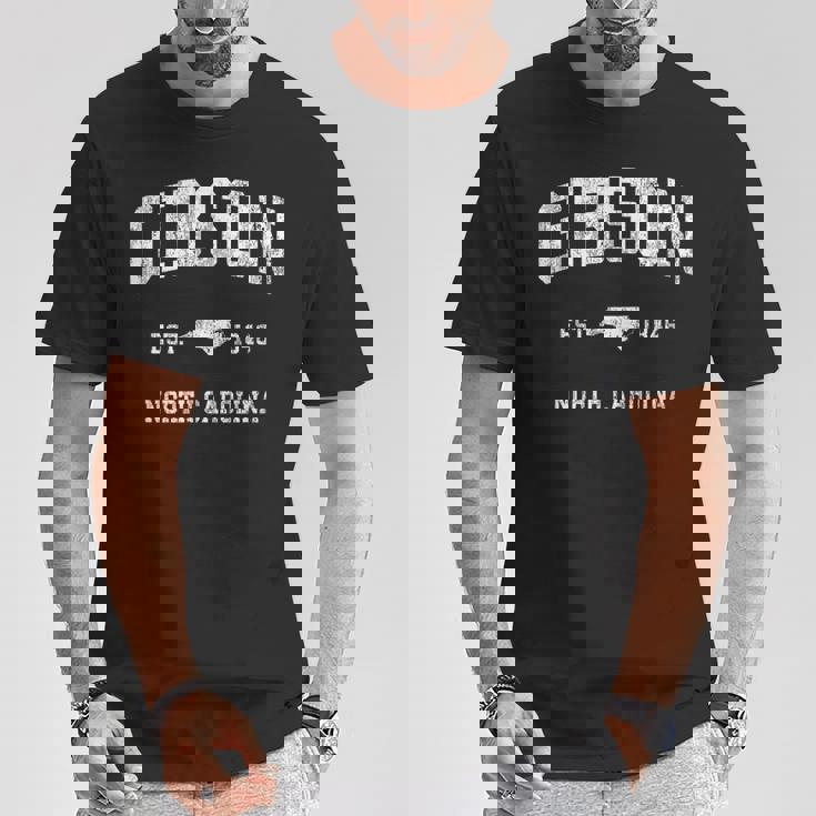 ギブソン ノースカロライナ Nc ビンテージ アスレチック スポーツデザイン Tシャツ 面白い贈り物