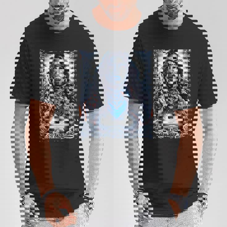 ギャングガール ヒップホップ チカーノデザイン Tシャツ 面白い贈り物