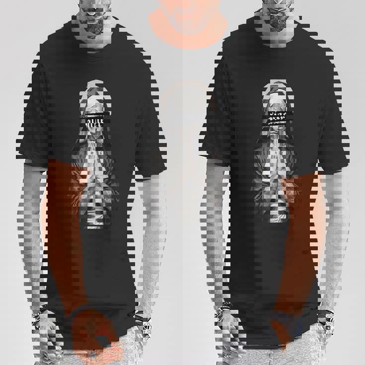 ギャングスター 修道女 入れ墨 尼僧 タトゥーアート ストリートウェア ヒップホップ Tシャツ 面白い贈り物