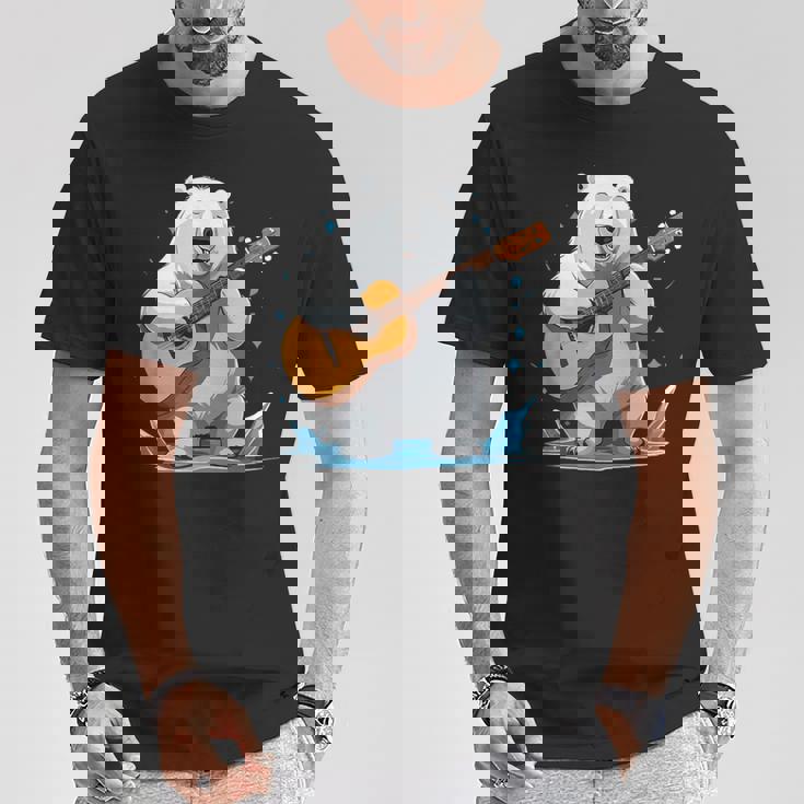 クマがアコースティックギターを弾くクマのギタリスト Tシャツ 面白い贈り物