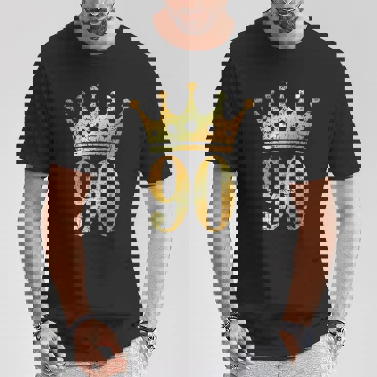 クラウン ナンバー90 ヴィンテージゴールデンイエロー 90歳の誕生日 Tシャツ 面白い贈り物
