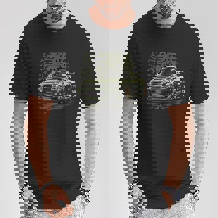 クラシック アーバングリーン R34 Liberty Walk Jdm スカイライン Tシャツ 面白い贈り物