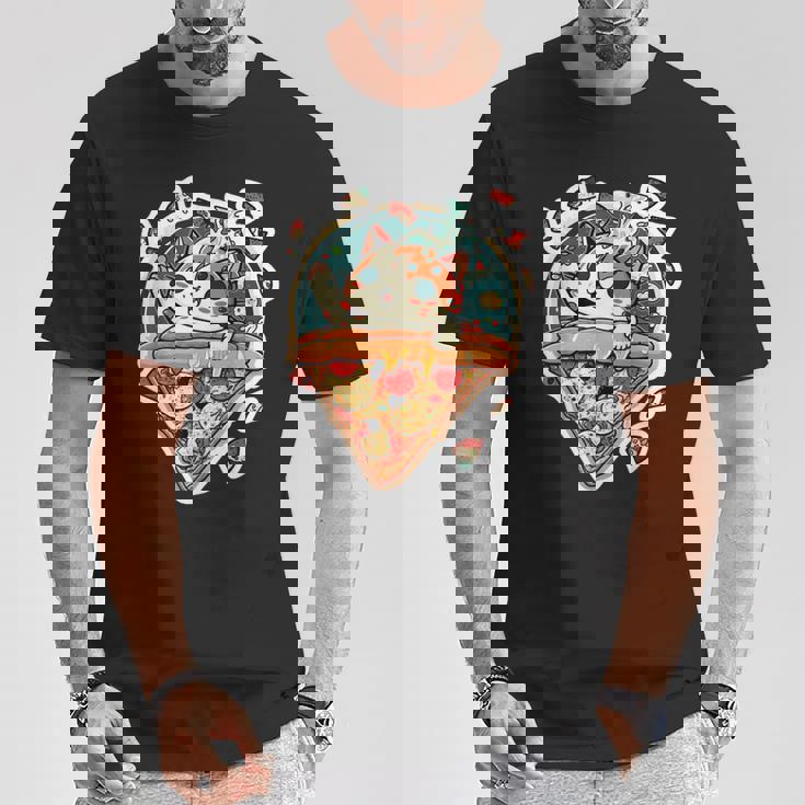 クレイジー ペパロニ ピザ キャット カルツォーネ トラ猫 ファーストフードの子猫 Tシャツ 面白い贈り物