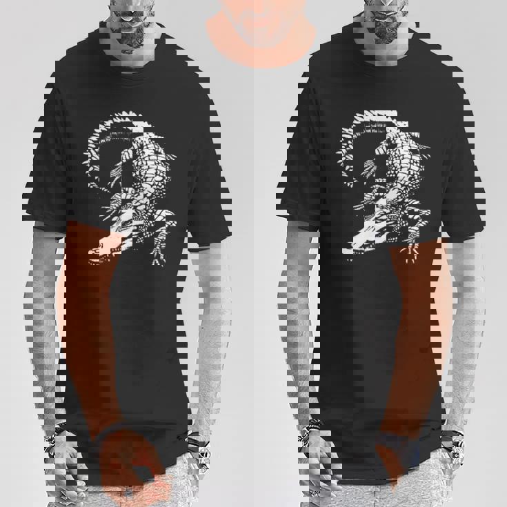 クロコダイル お父さん 母 恋人 モノクロ クロコダイル Tシャツ 面白い贈り物