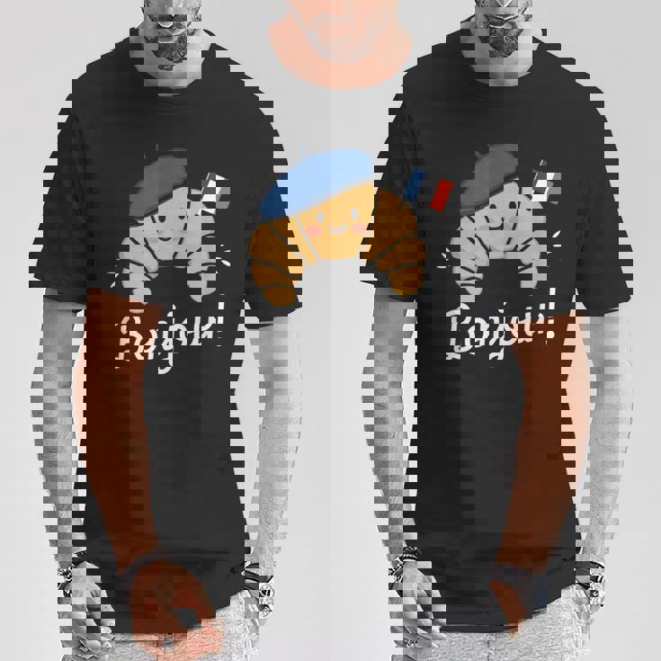 クロワッサン フランス語格言 フランス ベーキング 朝食 面白い Tシャツ 面白い贈り物