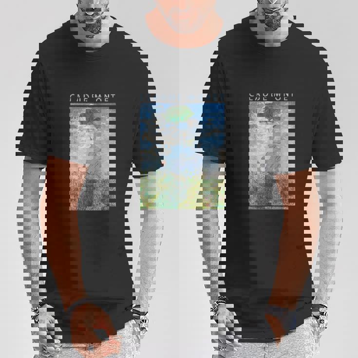 クロード モネ 面白いtシャツ アート 日傘 印象派 絵画 メンズ レディース 面白い 服 美術 油彩画 Tシャツ 面白い贈り物