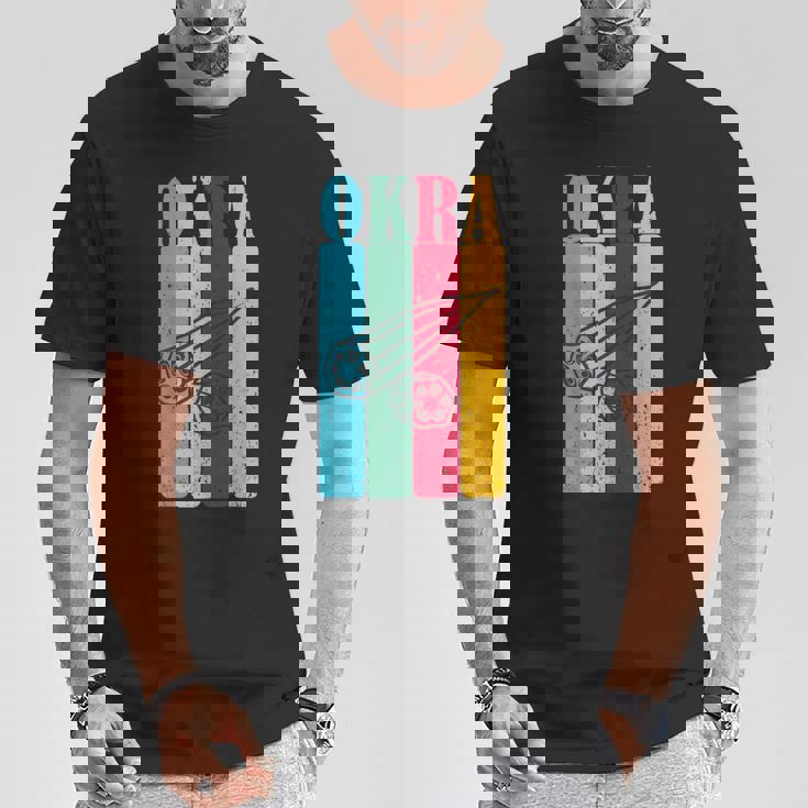 クール レトロ オクラ 70年代 80年代 90年代 オクラ Lovres 面白い ヴィンテージ オクラ Tシャツ 面白い贈り物