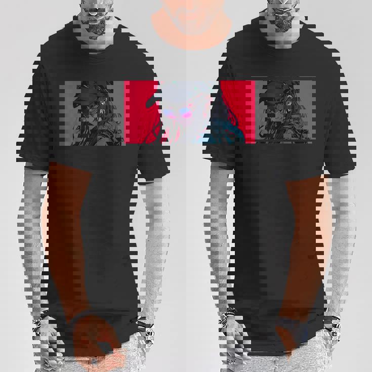 クールでかわいいアニメガールカラフルなデザインサングラス付き Tシャツ 面白い贈り物