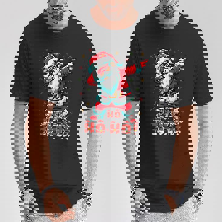 クールなサンタクロースダブダンシング クリスマス 面白いクリスマスダビング Tシャツ 面白い贈り物