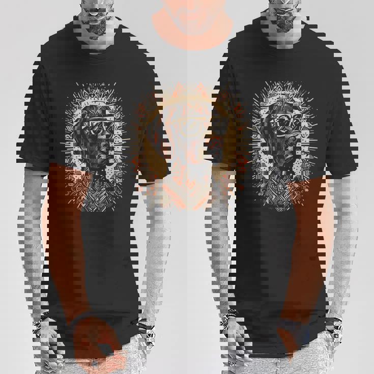 クールなジャーマンショートヘアポインタードッグトライバルアートスタイル Tシャツ 面白い贈り物