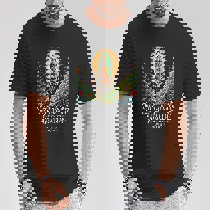 グアダルーペの聖母マリアカトリック Tシャツ 面白い贈り物