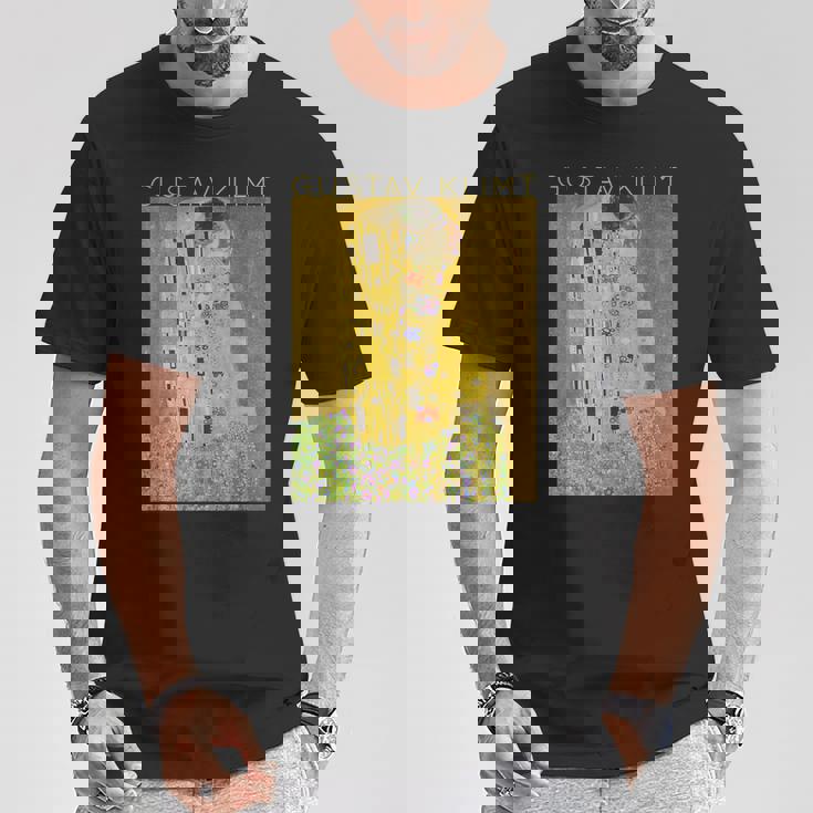 グスタフ・クリムト The Kiss アーティスト向け Tシャツ 面白い贈り物