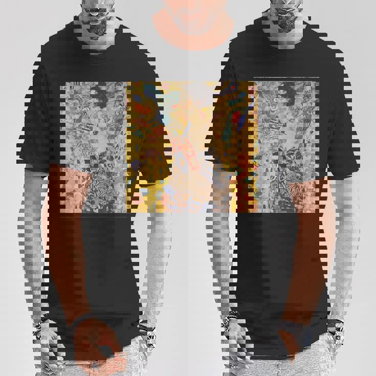 グスタフ・クリムト作「Lady With Fan」 Tシャツ 面白い贈り物