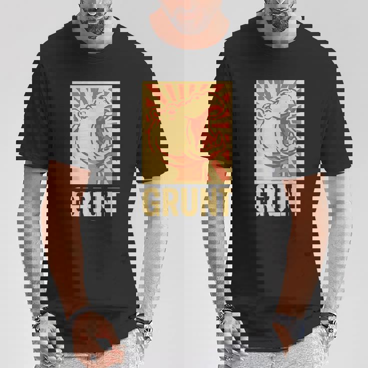 グラントカバアート – 面白い大胆な動物のカバ Tシャツ 面白い贈り物