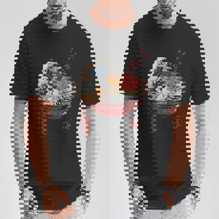 グレートラーメンウェーブ らーめんと波）Ｔシャツ Tシャツ 面白い贈り物