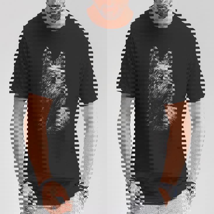 ケアンテリア 犬モチーフ ペットアート ケアンテリア Tシャツ 面白い贈り物