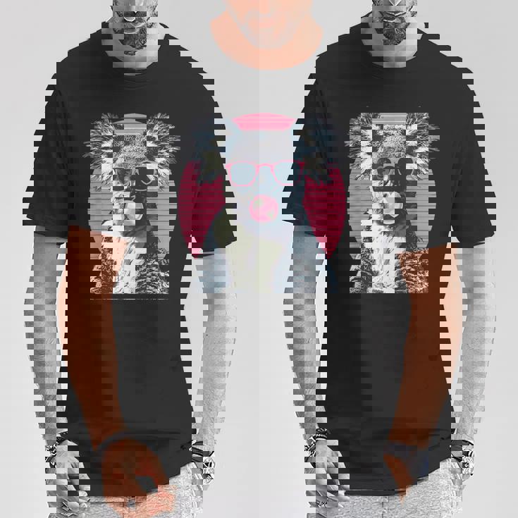 コアラ愛好家のためのサングラスバブルガム付きコアラ Tシャツ 面白い贈り物