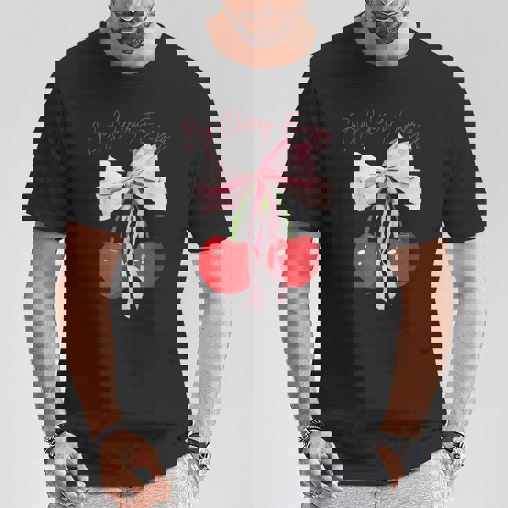 コケット さくらんぼのリボン ビッグチェリー エネルギー キュート コケット Tシャツ 面白い贈り物