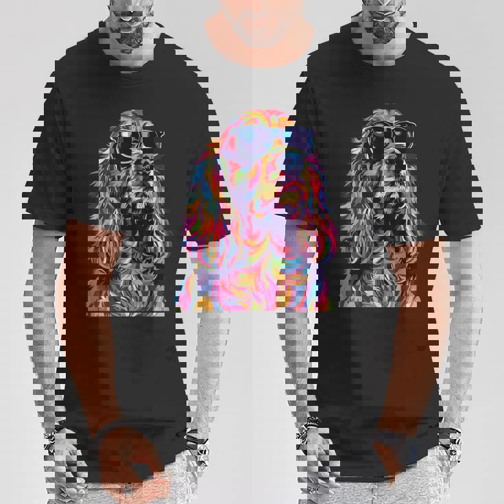 コッカースパニエルラバーズ ポップアート 面白い イングリッシュコッカースパニエル Tシャツ 面白い贈り物