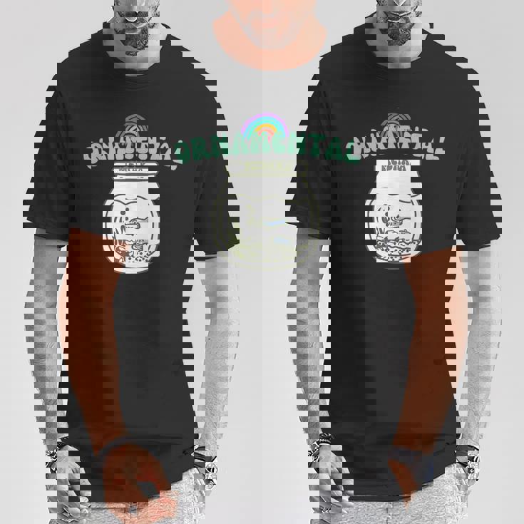 コットン オリジナル プリント ユーモア メダカ 鑑賞用 ロゴ Tシャツ 面白い贈り物