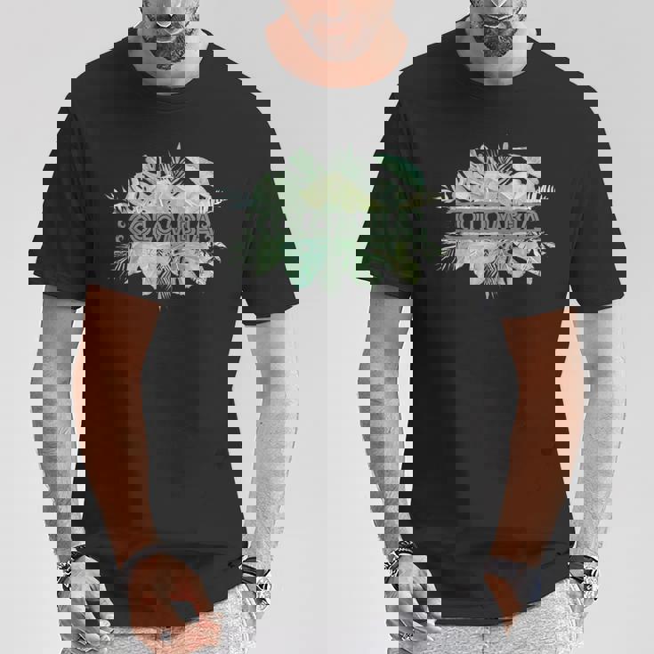 コロンビア ラテンアメリカ カリブ海 太平洋 エコツー リズム ギフト お土産 モンステラヤシ ビーチ ヤシの木 Tシャツ 面白い贈り物