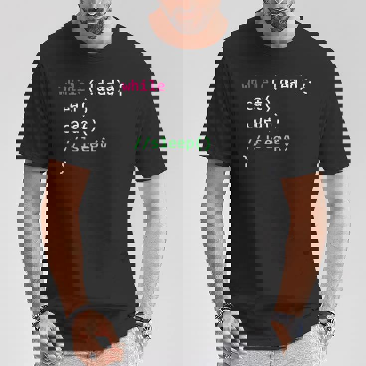 コンピュータサイエンスのpythonプログラマはコードの睡眠を食べます Tシャツ 面白い贈り物